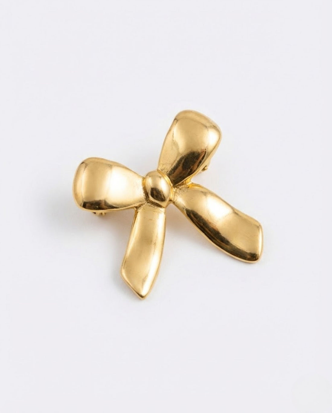 Orneza Gold Plated Sculptural Bow Adjustable Statement Ring