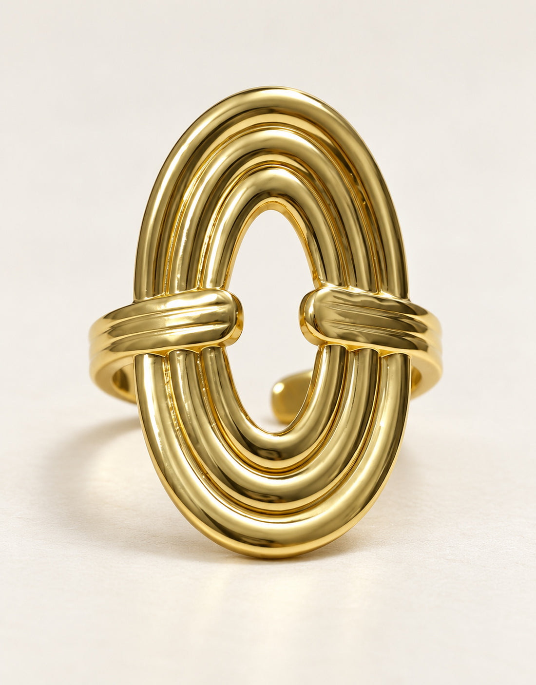 Orneza Gold-Tone Nested Oval Ring — detail view