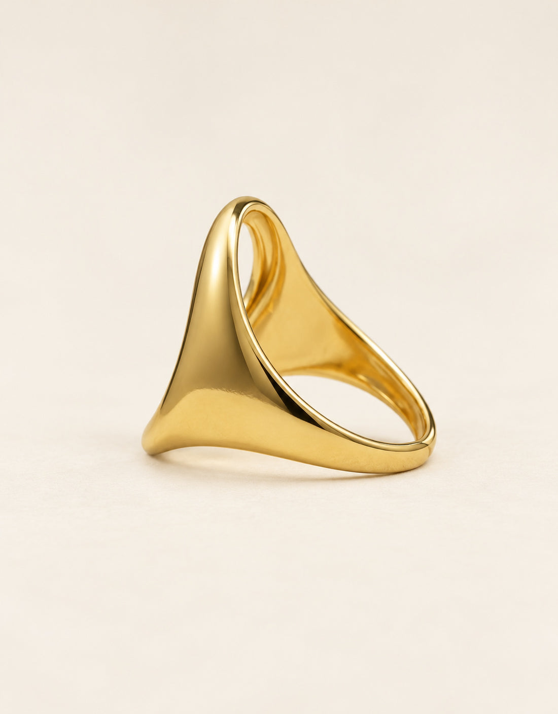 Orneza Gold-Tone Sculptural Open Loop Ring — angle view