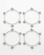 Viral Kashmiri Silver Ghungroo Bangle Set (4 Pcs)