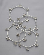 Viral Kashmiri Silver Ghungroo Bangle Set (4 Pcs)