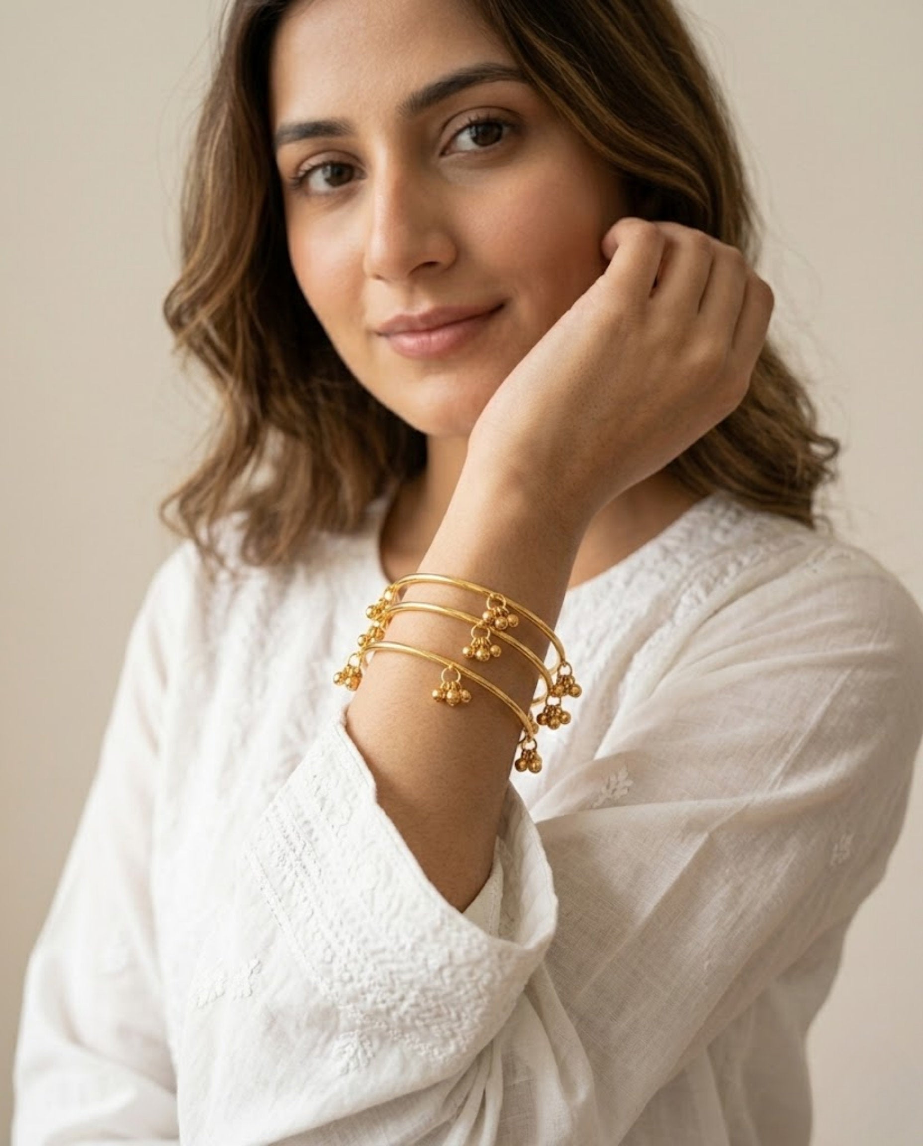 Viral Kashmiri Ghungroo Bangles Gold Bangle Set (4 Pcs)