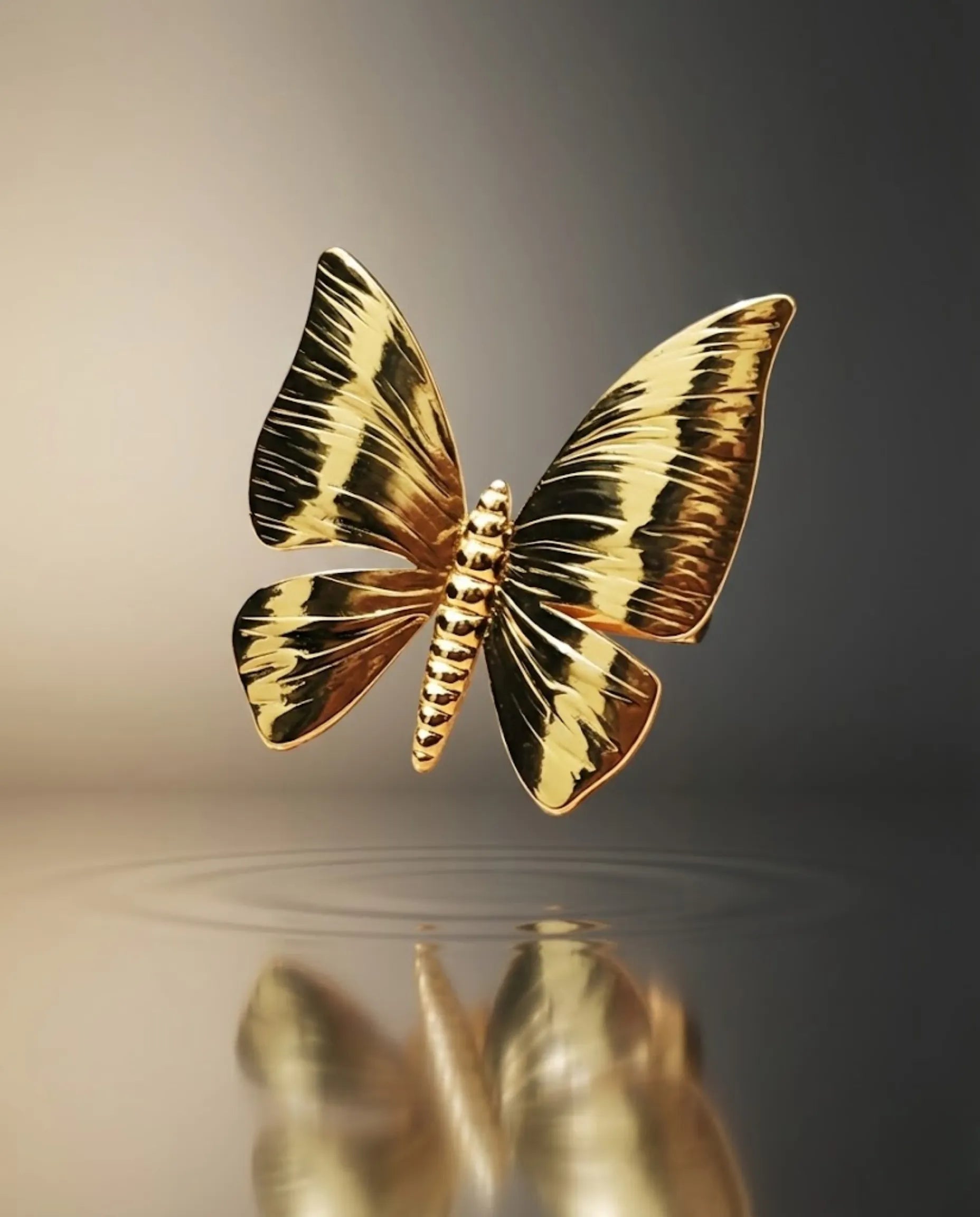 Orneza Monarch Gilded Butterfly Statement Ring