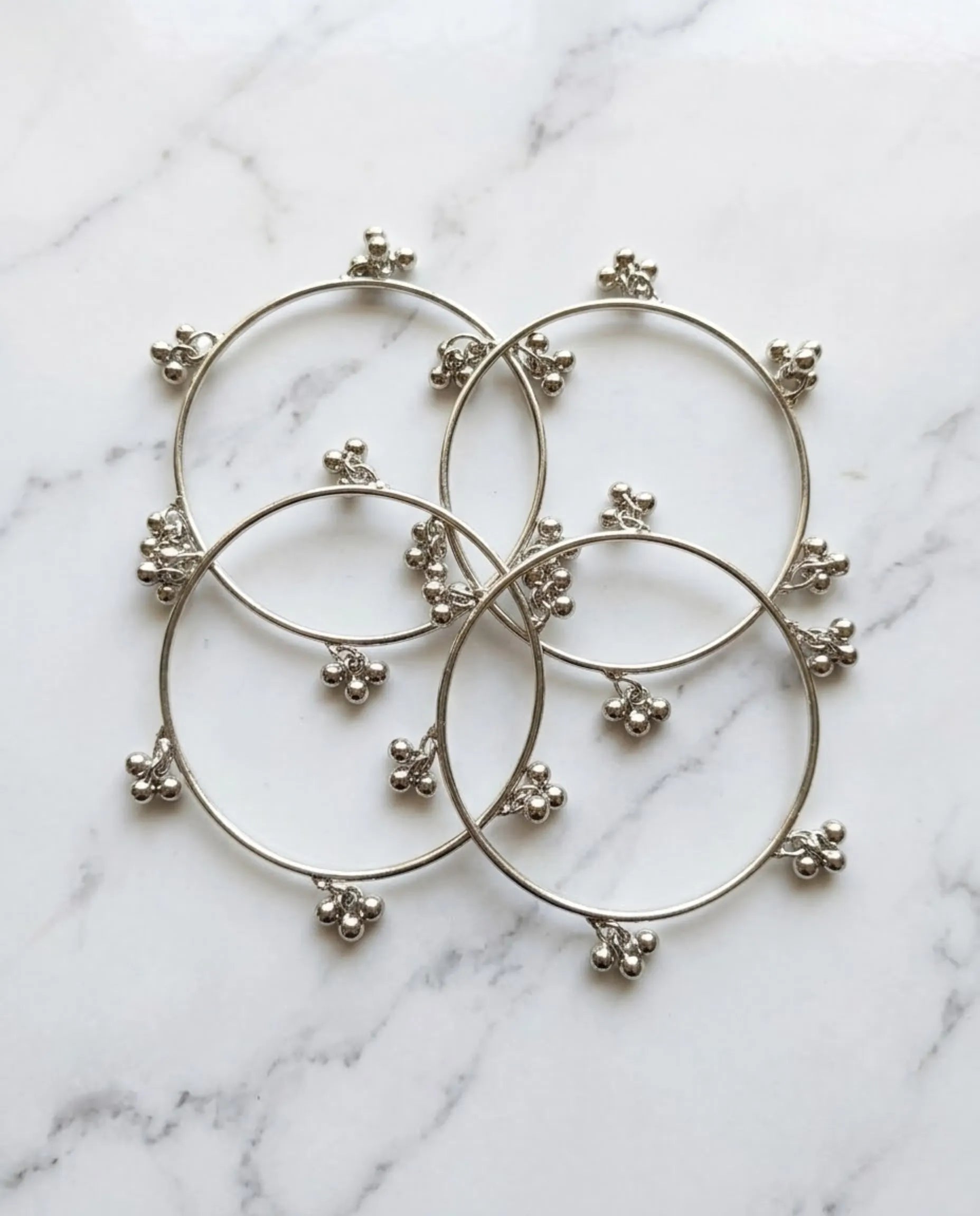 Viral Kashmiri Silver Ghungroo Bangle Set (4 Pcs)