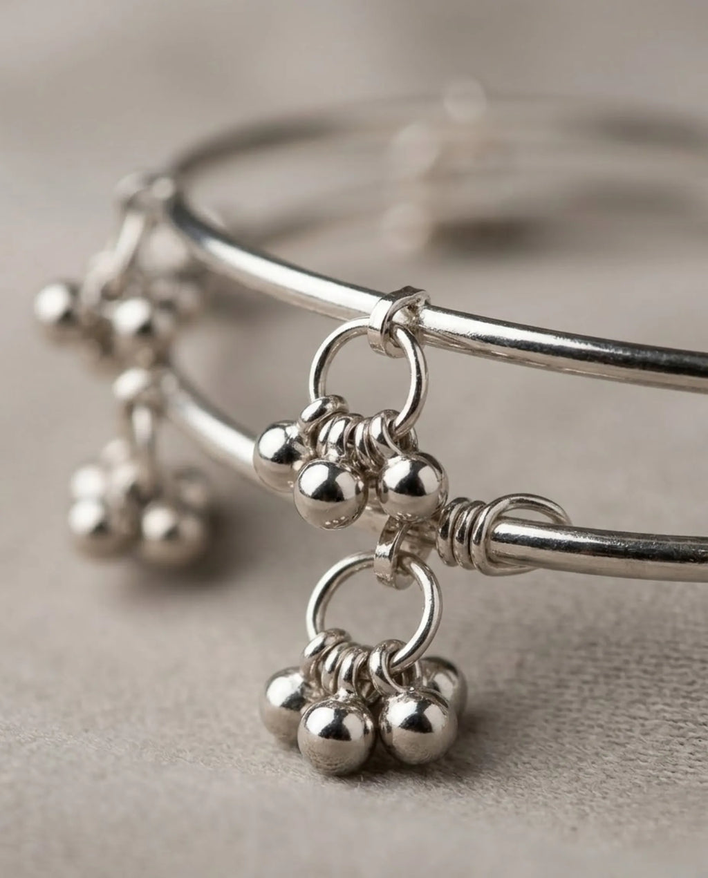 Viral Kashmiri Silver Ghungroo Bangle Set (4 Pcs)