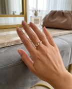 Orneza Gold Tiara Crown Adjustable Crystal Ring