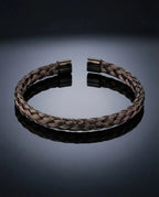 Orneza Titan Braided Gunmetal Cuff Bangle