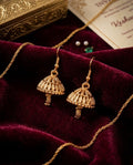 Orneza Gold Plated Jhumka Earrings with Zircon Drop