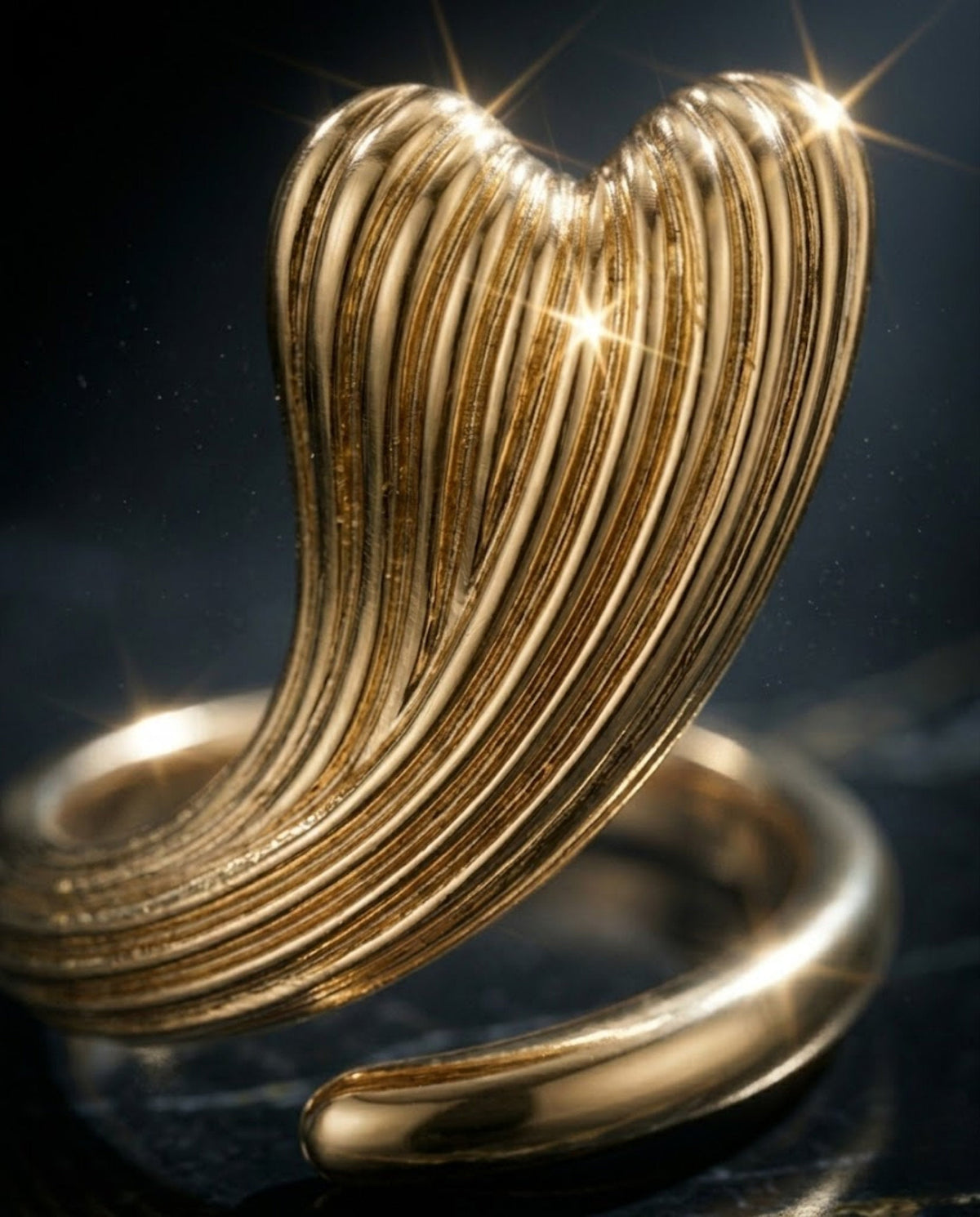 Orneza Siren Tail Gold Wrap Ring