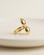 Orneza Aura Double Sphere Gold Statement Ring