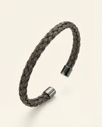 Orneza Titan Braided Gunmetal Cuff Bangle