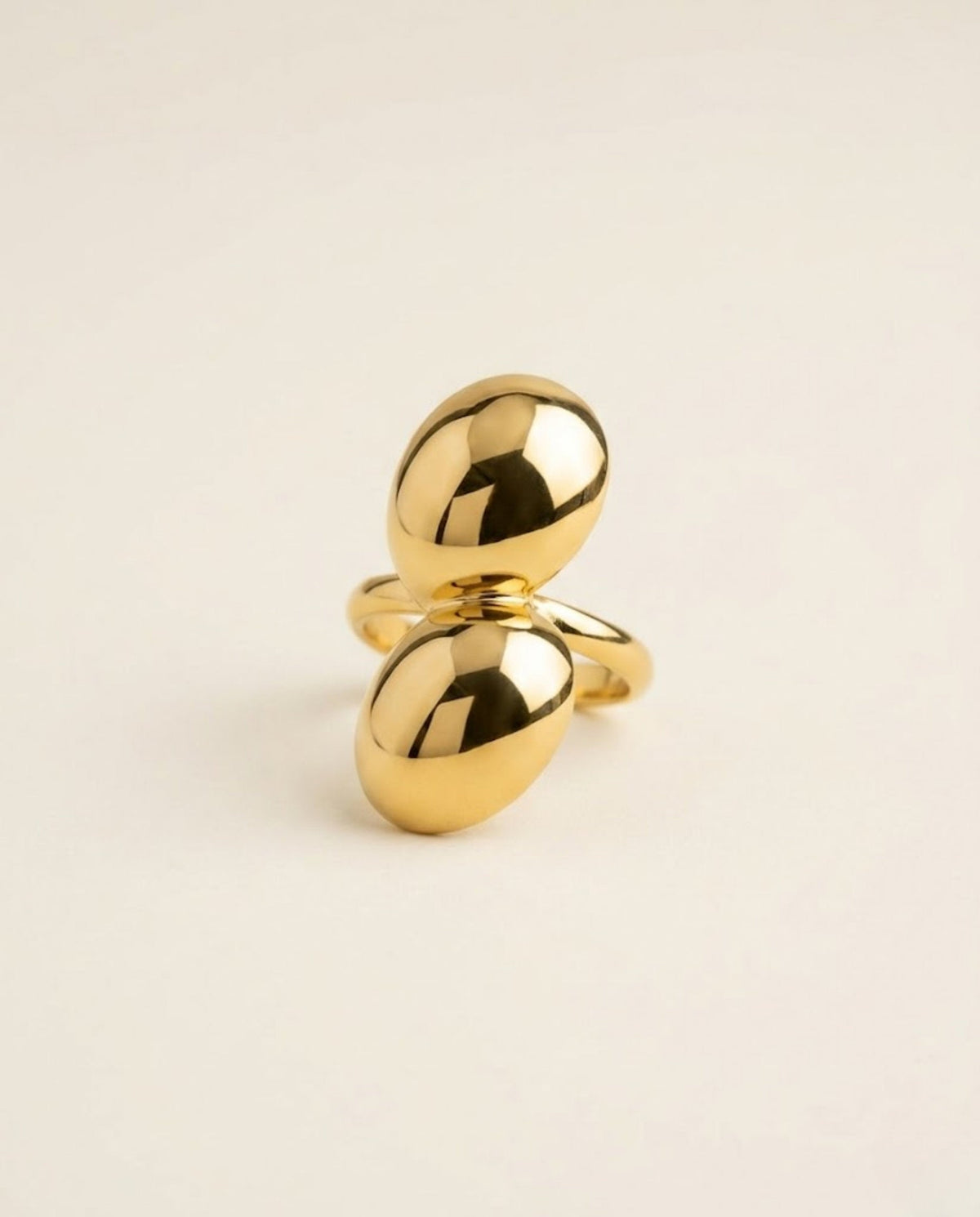 Orneza Aura Double Sphere Gold Statement Ring