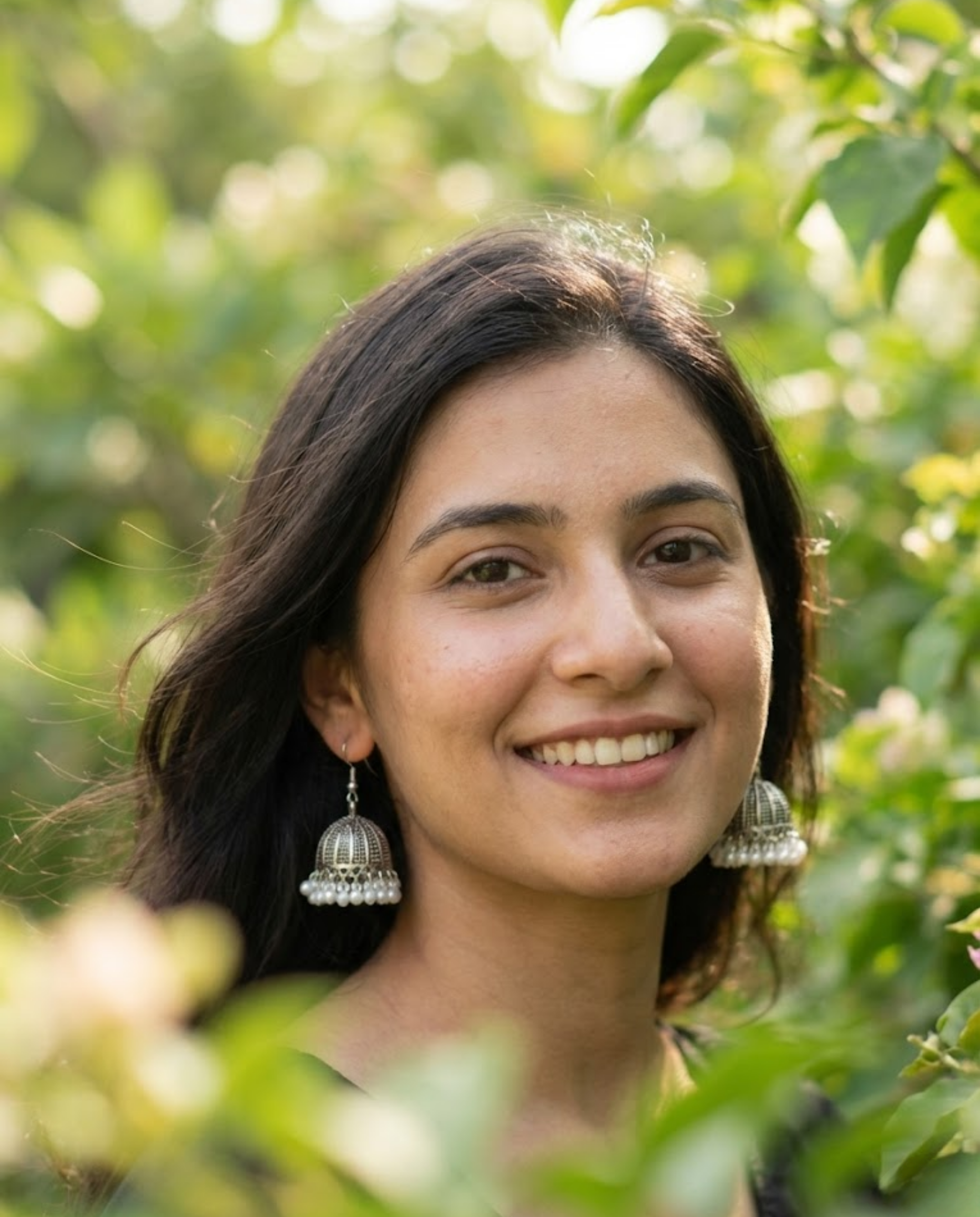 Antique Silver Pearl Jhumka Earrings by Orneza