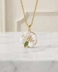 Orneza Gold Plated Pearl Flower Pendant Necklace