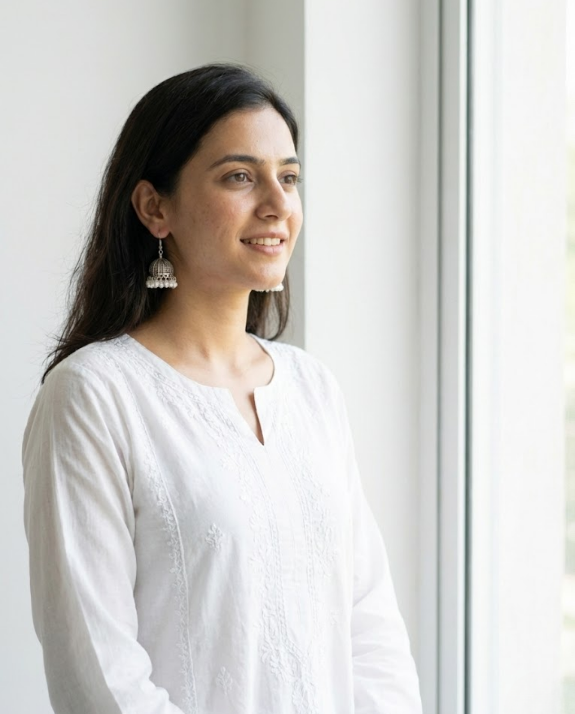 Antique Silver Pearl Jhumka Earrings by Orneza