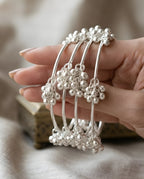 Viral Kashmiri Ghungroo Bangles White Silver Bangle Set (4 Pcs)