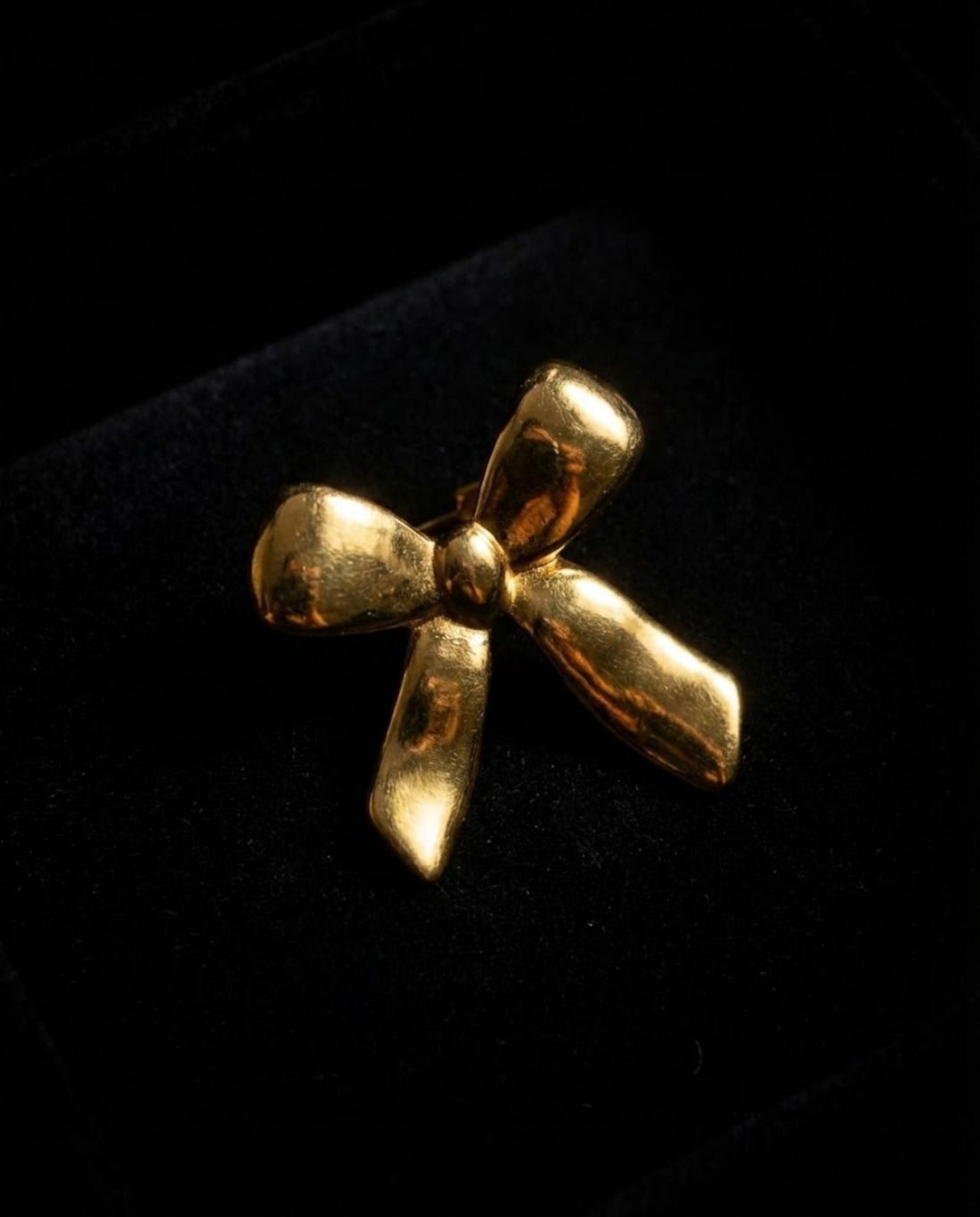 Orneza Gold Plated Sculptural Bow Adjustable Statement Ring