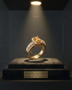 Orneza Citrine Glow Emerald Cut Gold Statement Ring