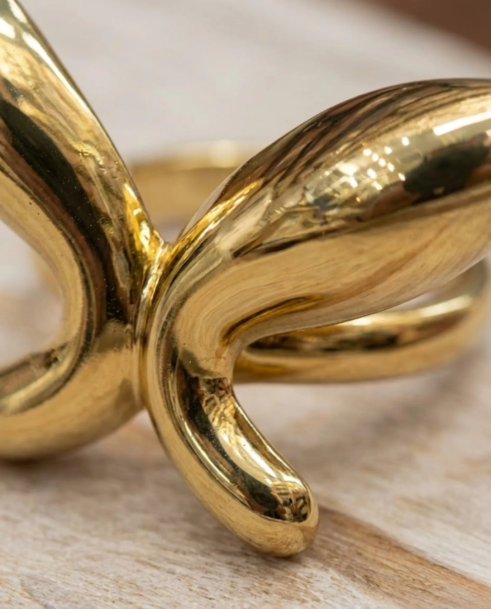 Orneza Gold Butterfly Statement Ring - Modern Sculptural Band