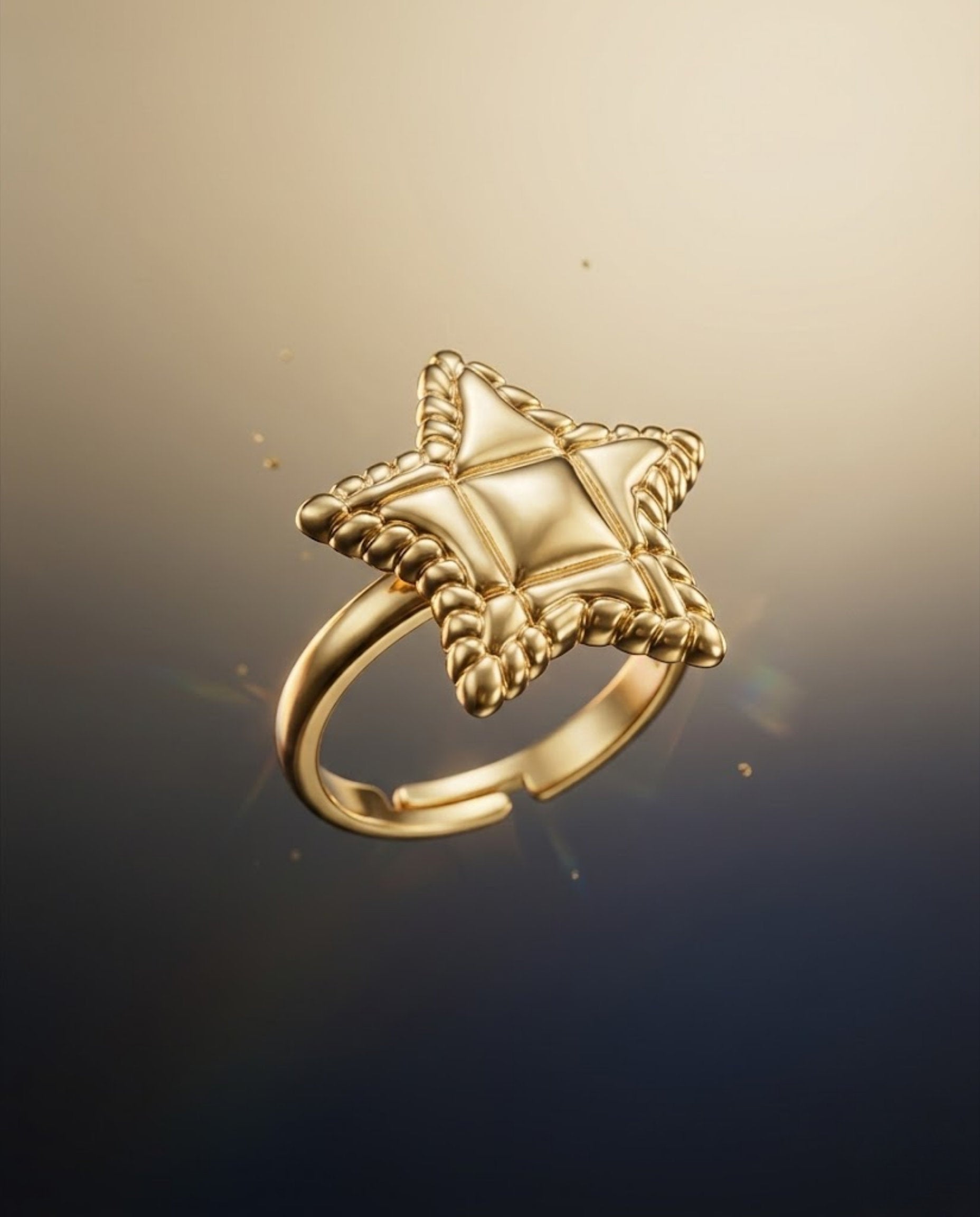 Orneza Celestial Stella Gold Star Statement Ring