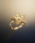 Orneza Celestial Stella Gold Star Statement Ring