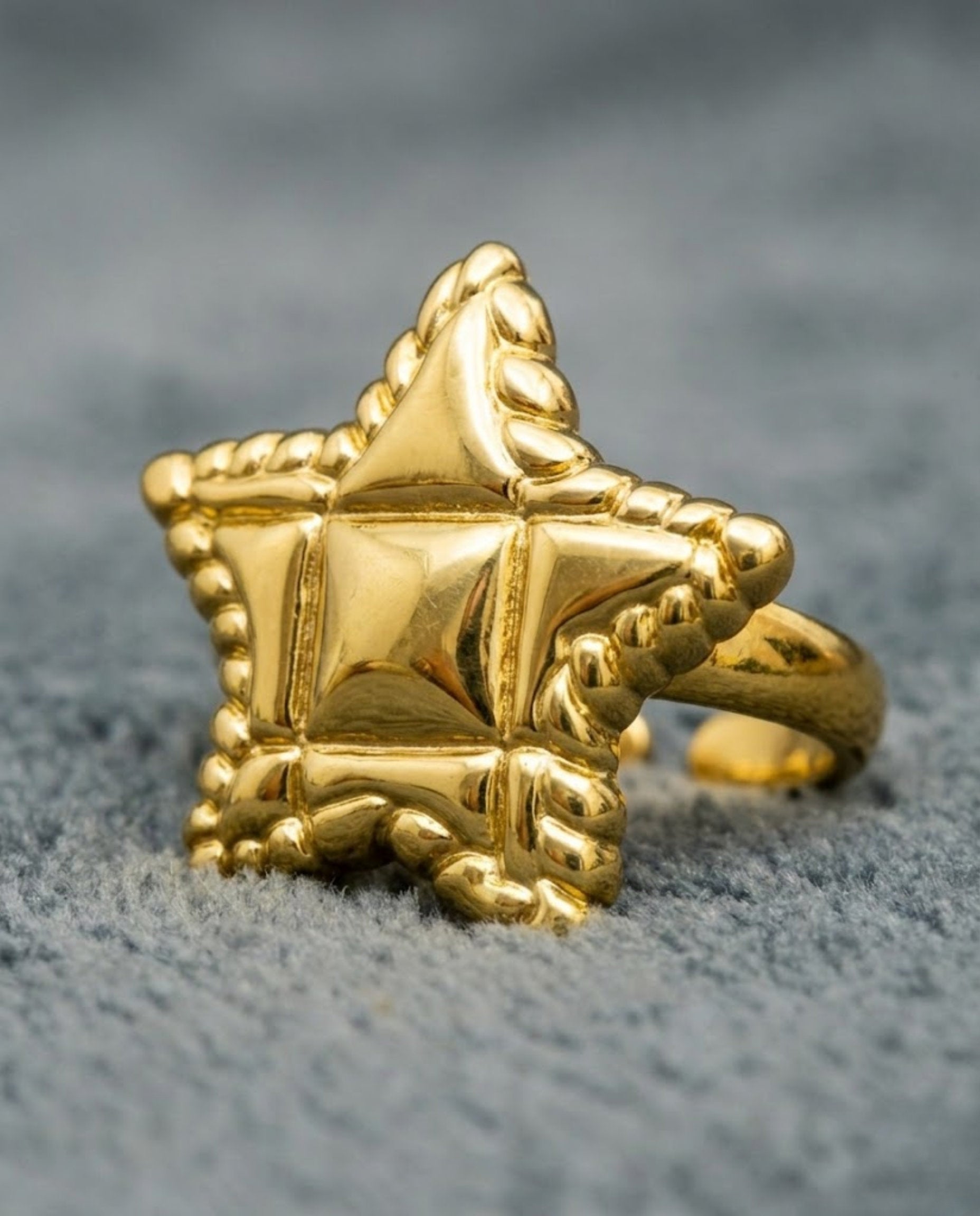Orneza Celestial Stella Gold Star Statement Ring