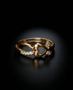 Orneza Gold Heart Infinity Adjustable Ring