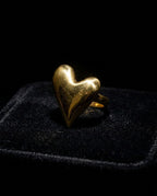 Orneza Gold Plated Sculptural Heart Statement Ring