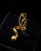 Orneza Ethereal Gold Swirl Statement Ring
