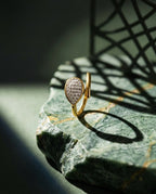 Orneza Gilded Pear Crystal Wrap Statement Ring