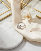 Orneza Princess Cut Bezel Set Sterling Silver Ring