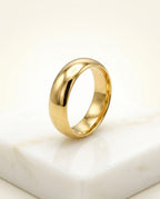 Orneza Eternal Aura Gold Minimalist Band Ring