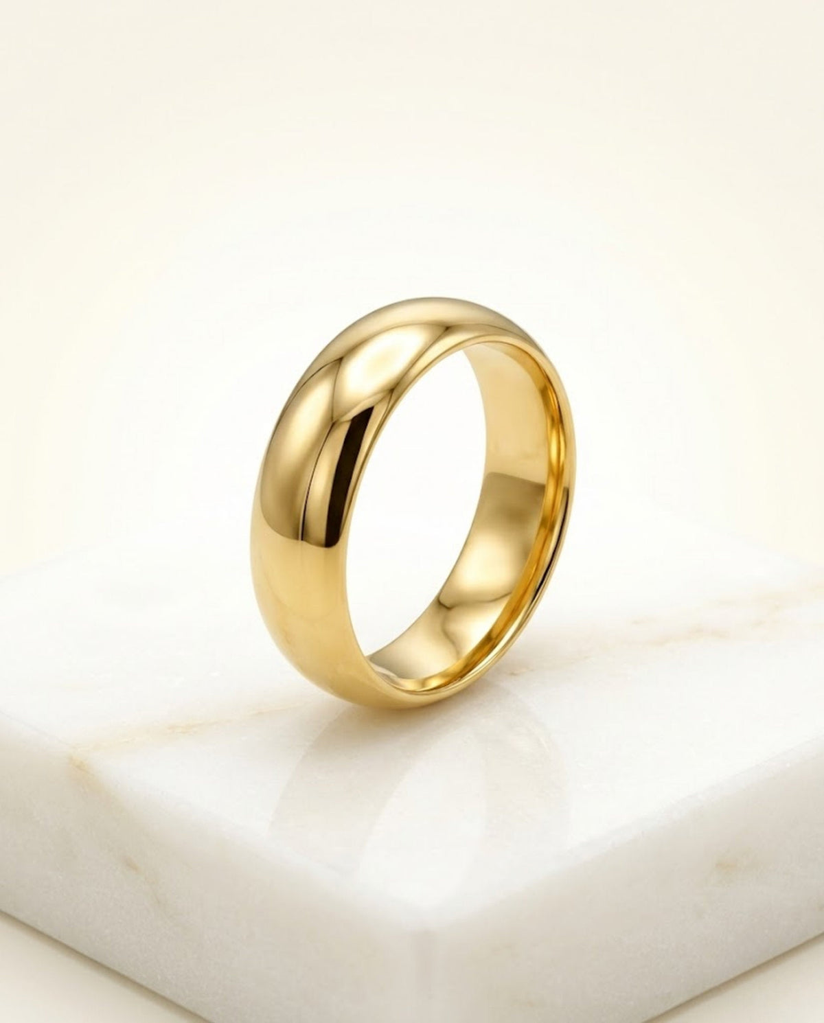 Orneza Eternal Aura Gold Minimalist Band Ring