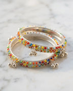 Viral Multicolor Kashmiri Ghungroo Bangles Pair size 2.2 (Sawa 2)