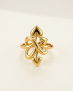 Orneza Heart Knot Gold Plated Statement Ring