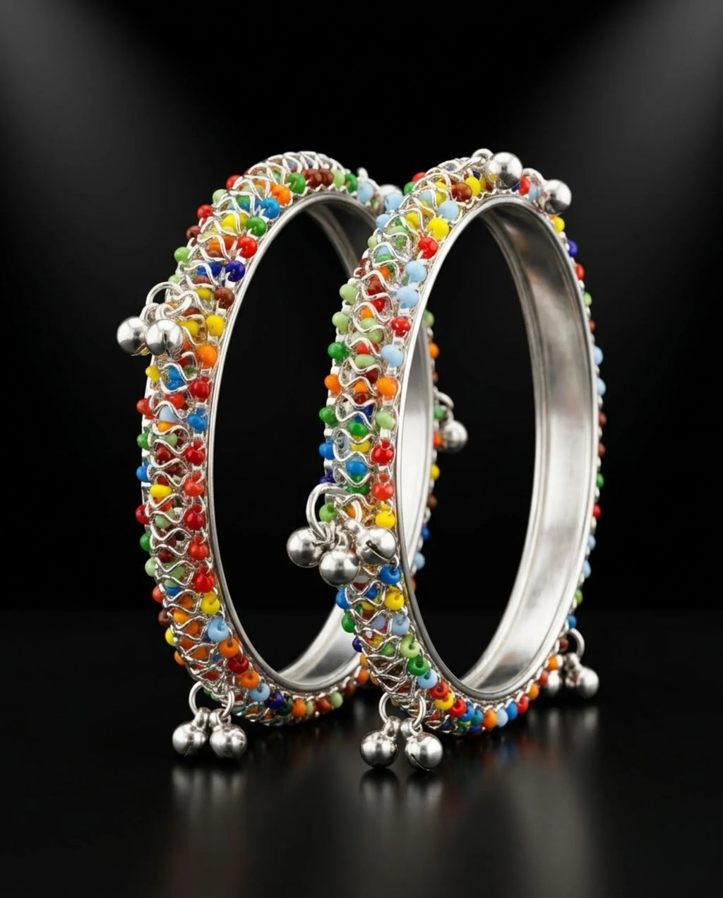 Viral Multicolor Kashmiri Ghungroo Bangles Pair size 2.2 (Sawa 2)