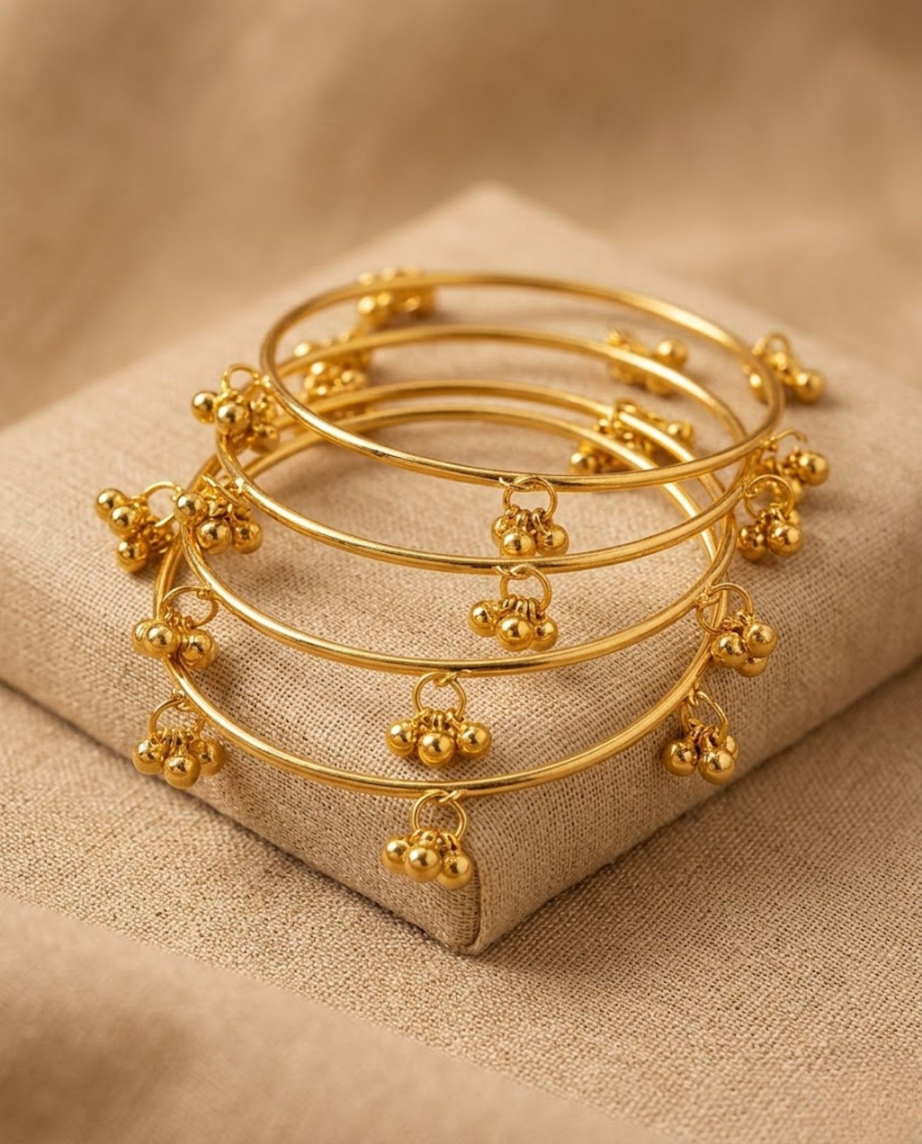 Viral Kashmiri Ghungroo Bangles Gold Bangle Set (4 Pcs)