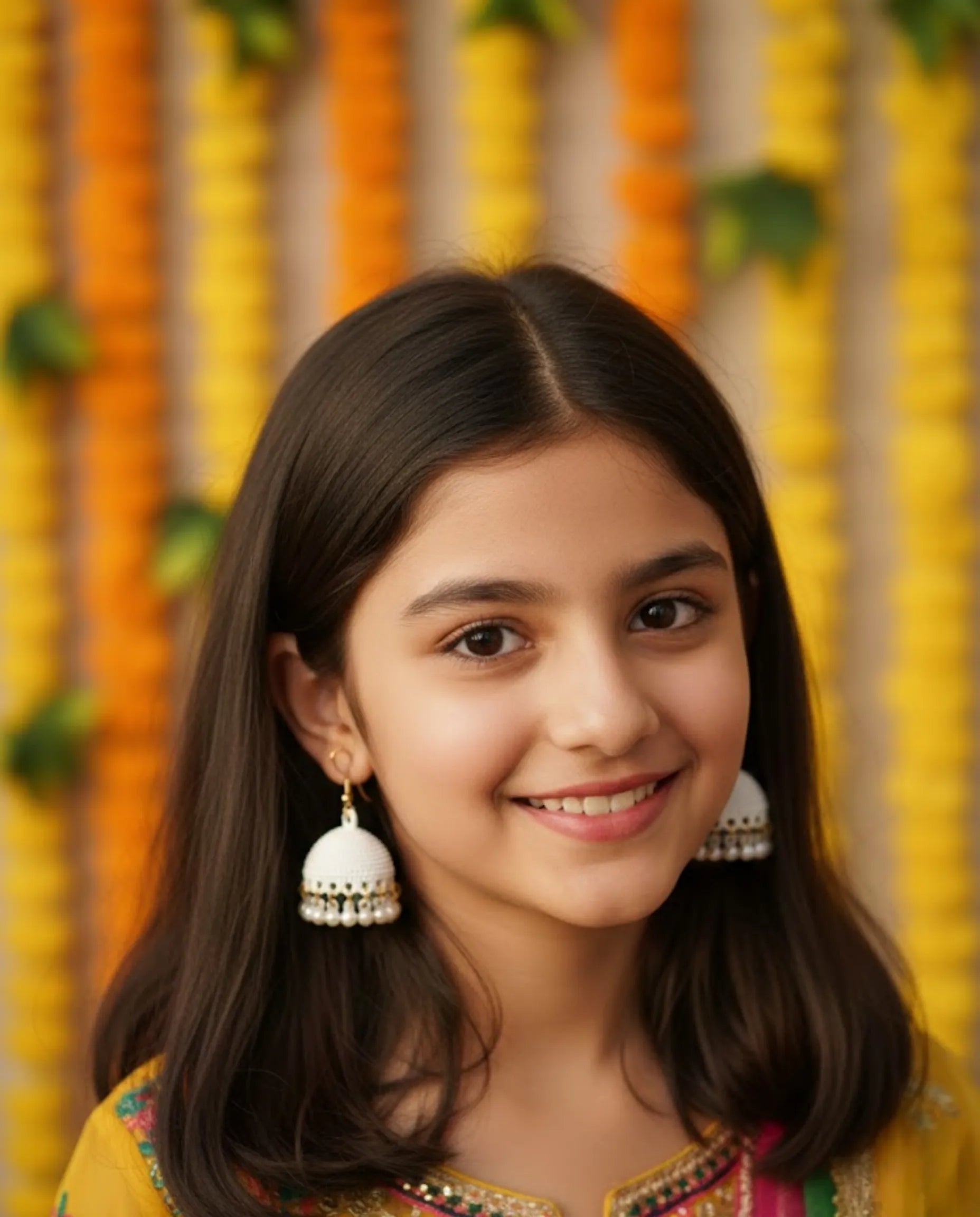 Chic White Matte Pearl Jhumka Earrings by Orneza