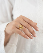 Orneza Heart Knot Gold Plated Statement Ring