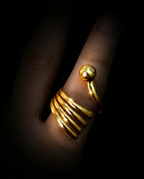 Orneza Spiral Orb Gold Plated Statement Ring