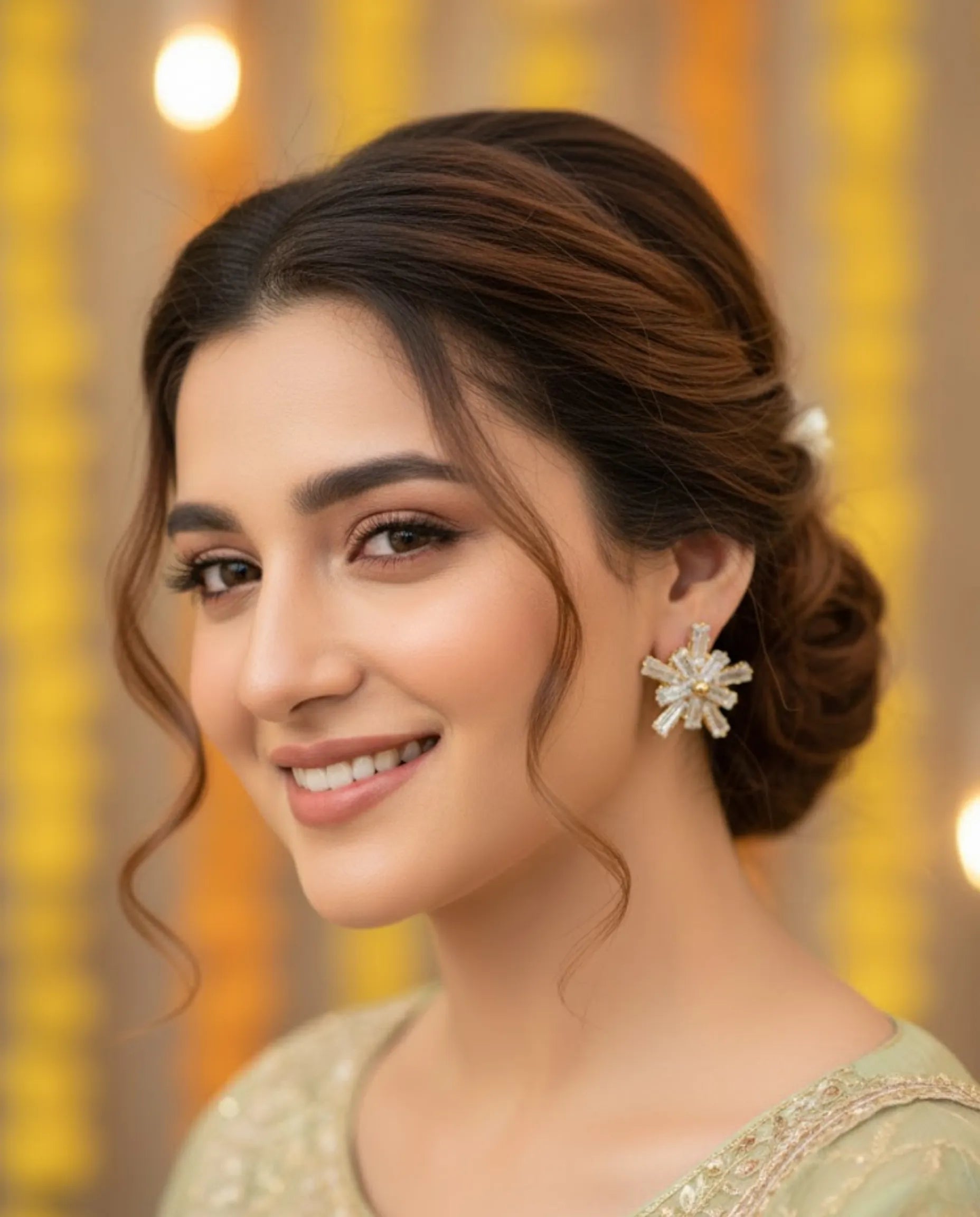 Luxury Starburst Crystal Stud Earrings by Orneza