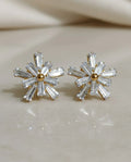 Luxury Starburst Crystal Stud Earrings by Orneza
