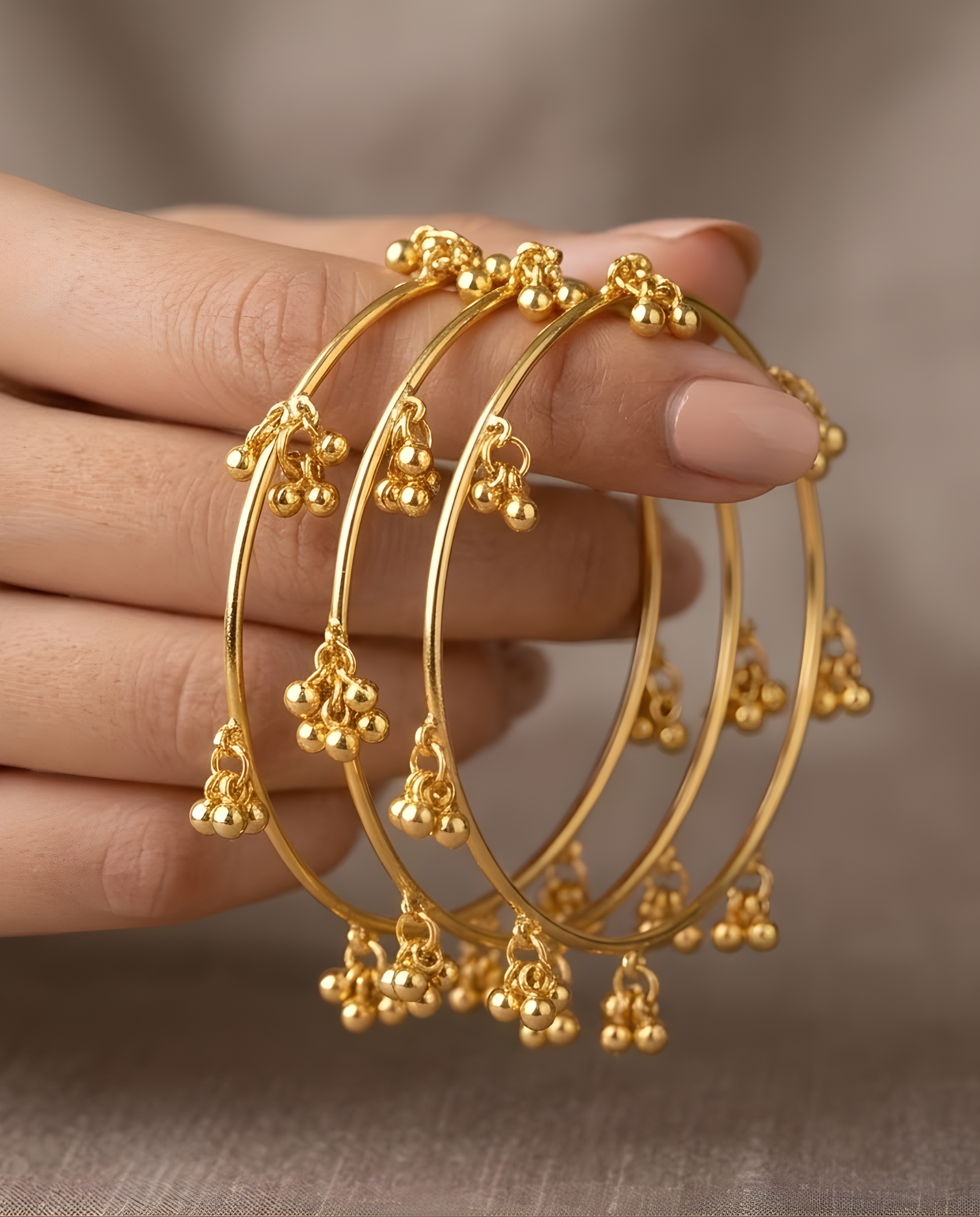 Viral Kashmiri Ghungroo Bangles Gold Bangle Set (4 Pcs)