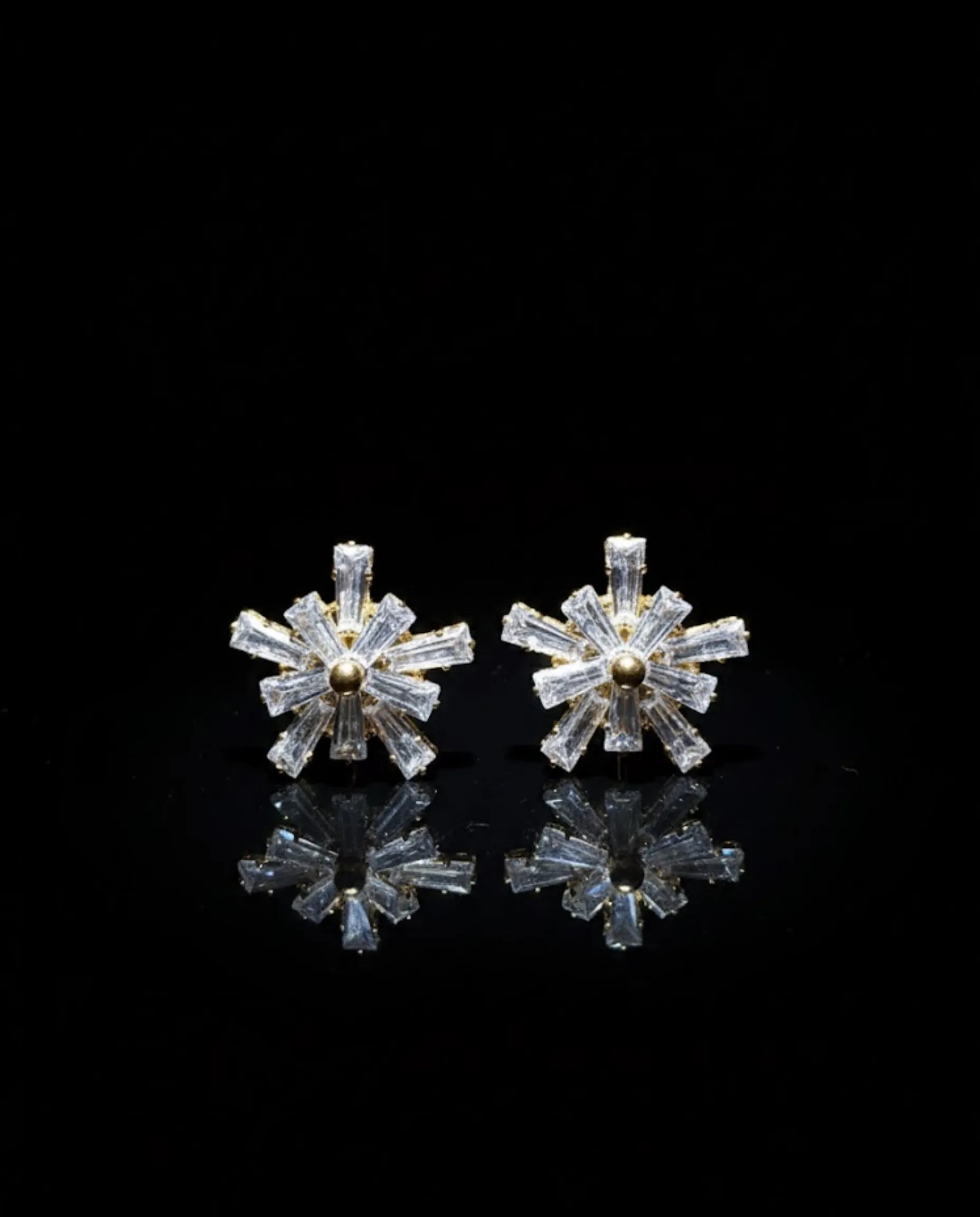 Luxury Starburst Crystal Stud Earrings by Orneza