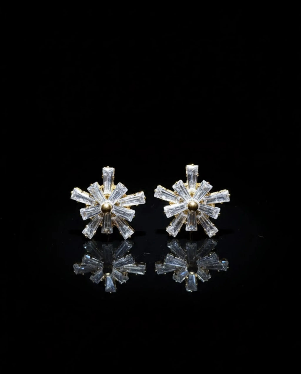 Luxury Starburst Crystal Stud Earrings by Orneza