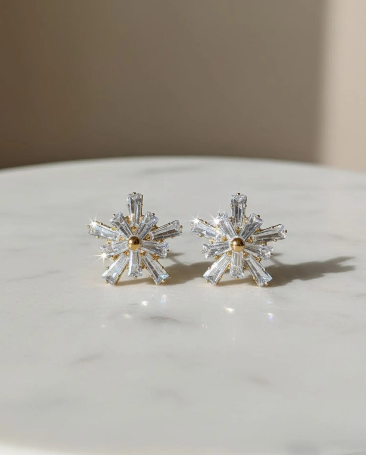Luxury Starburst Crystal Stud Earrings by Orneza
