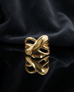Orneza Infinite Ribbon Gold Plated Statement Ring