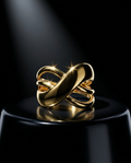 Orneza Infinite Ribbon Gold Plated Statement Ring