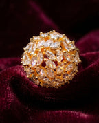 Orneza Starlight Marquise Crystal Cluster Gold Ring