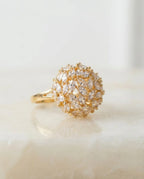 Orneza Starlight Marquise Crystal Cluster Gold Ring